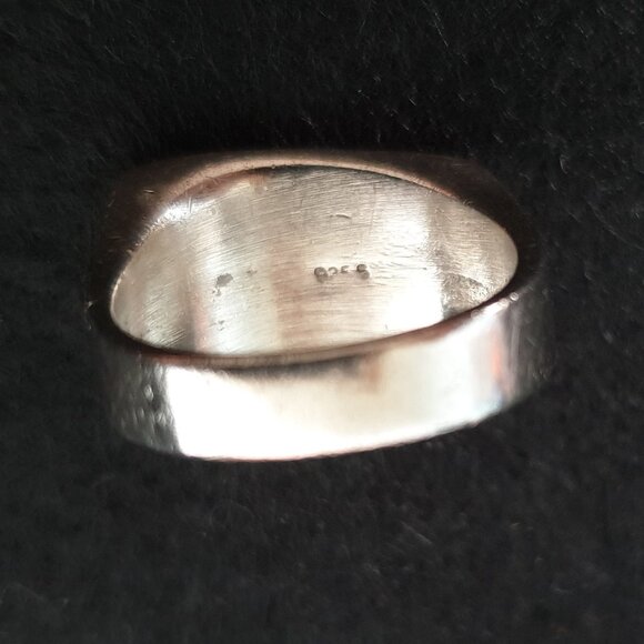 Bold Vintage Unique Sculptural Modernist Solid 925 Silver Statement Ring - Picture 4 of 12